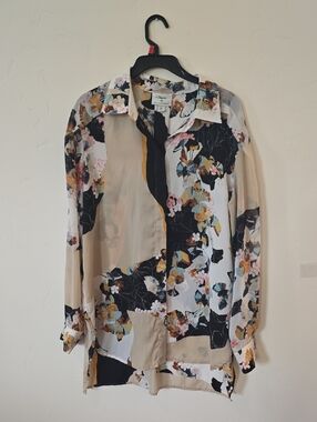 3.1 Phillip Lim Multicolor Floral Patchwork Button-Up Blouse